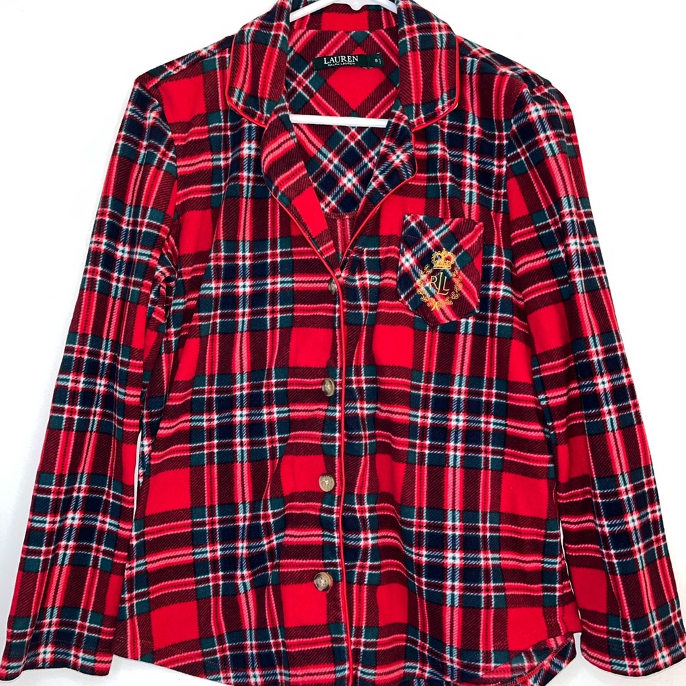 Lauren by Ralph Lauren Red Plaid Pajama Top Size Small
